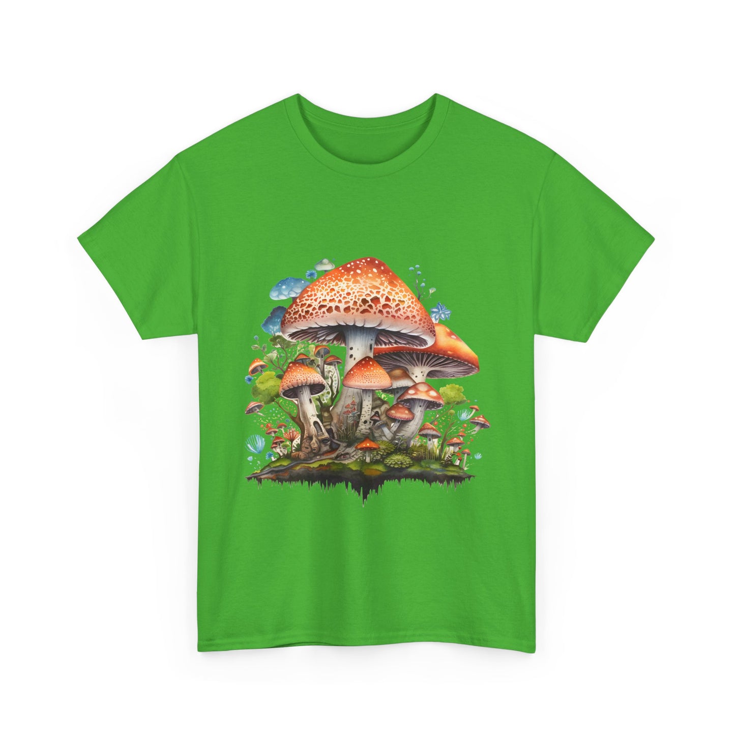 Mushroom Art Unisex Heavy Cotton Tee - Nature Lover's T-Shirt