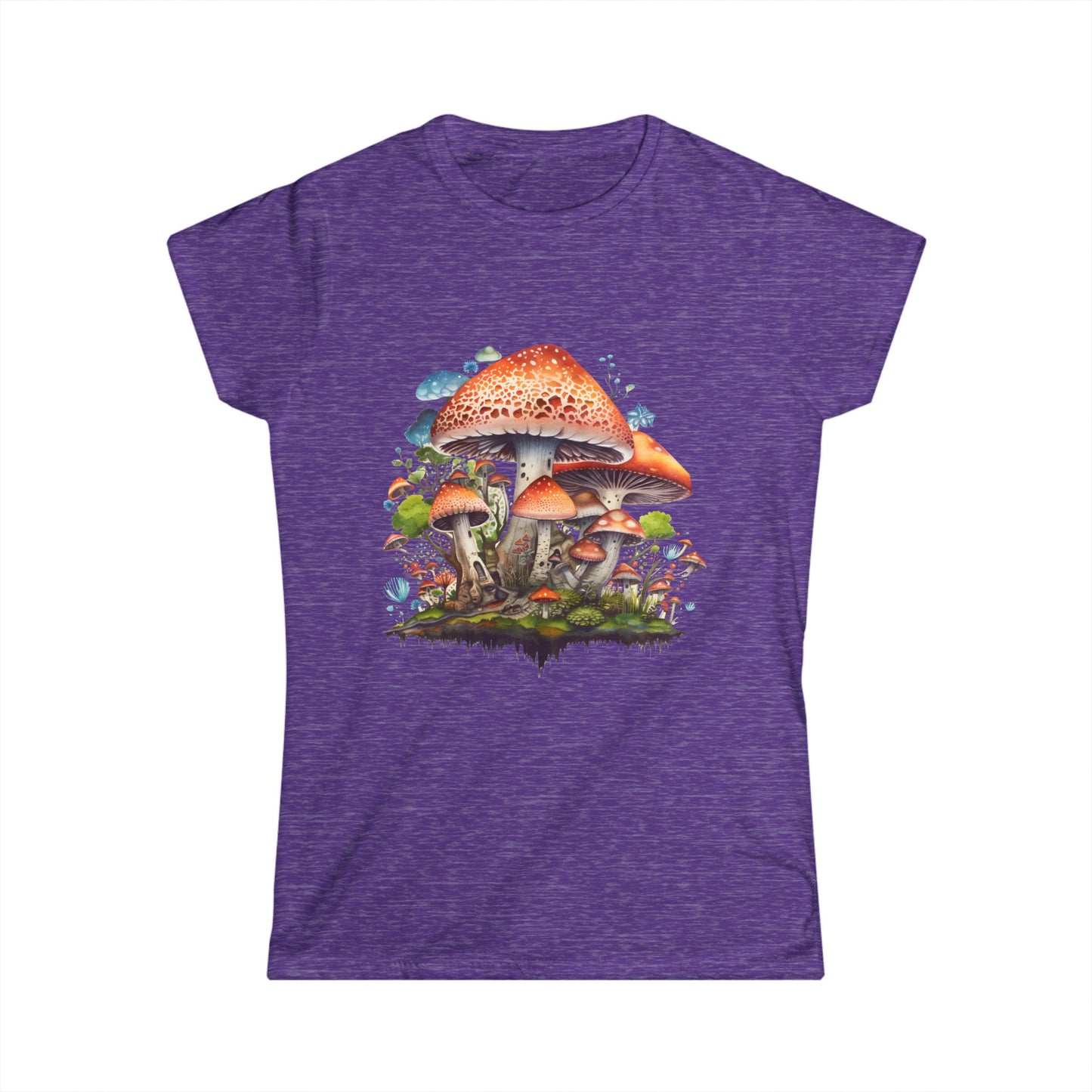 Whimsical Mushroom Women’s Softstyle Tee - Nature-Inspired Graphic Shirt