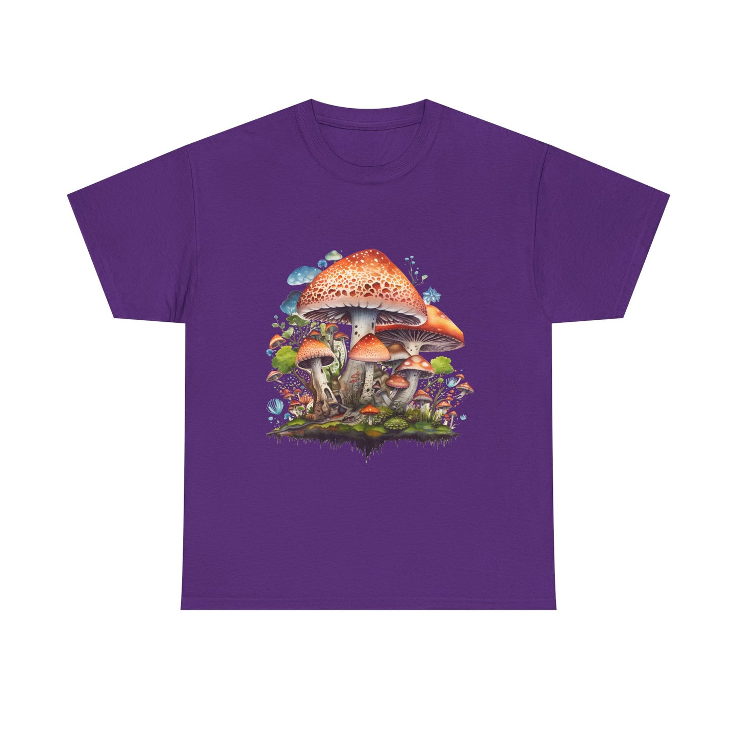 Mushroom Art Unisex Heavy Cotton Tee - Nature Lover's T-Shirt