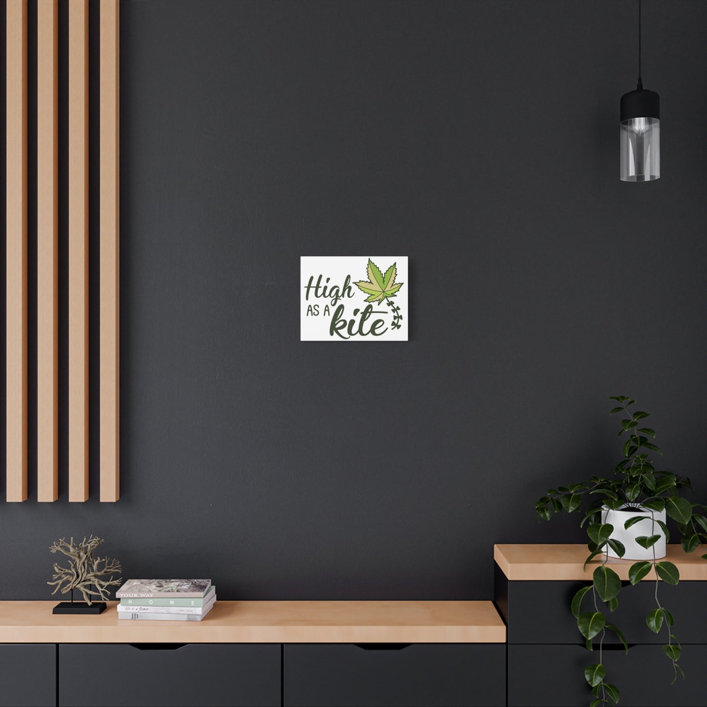 High as a Kite Canvas Wall Art – Stretched Matte Cannabis Leaf Print