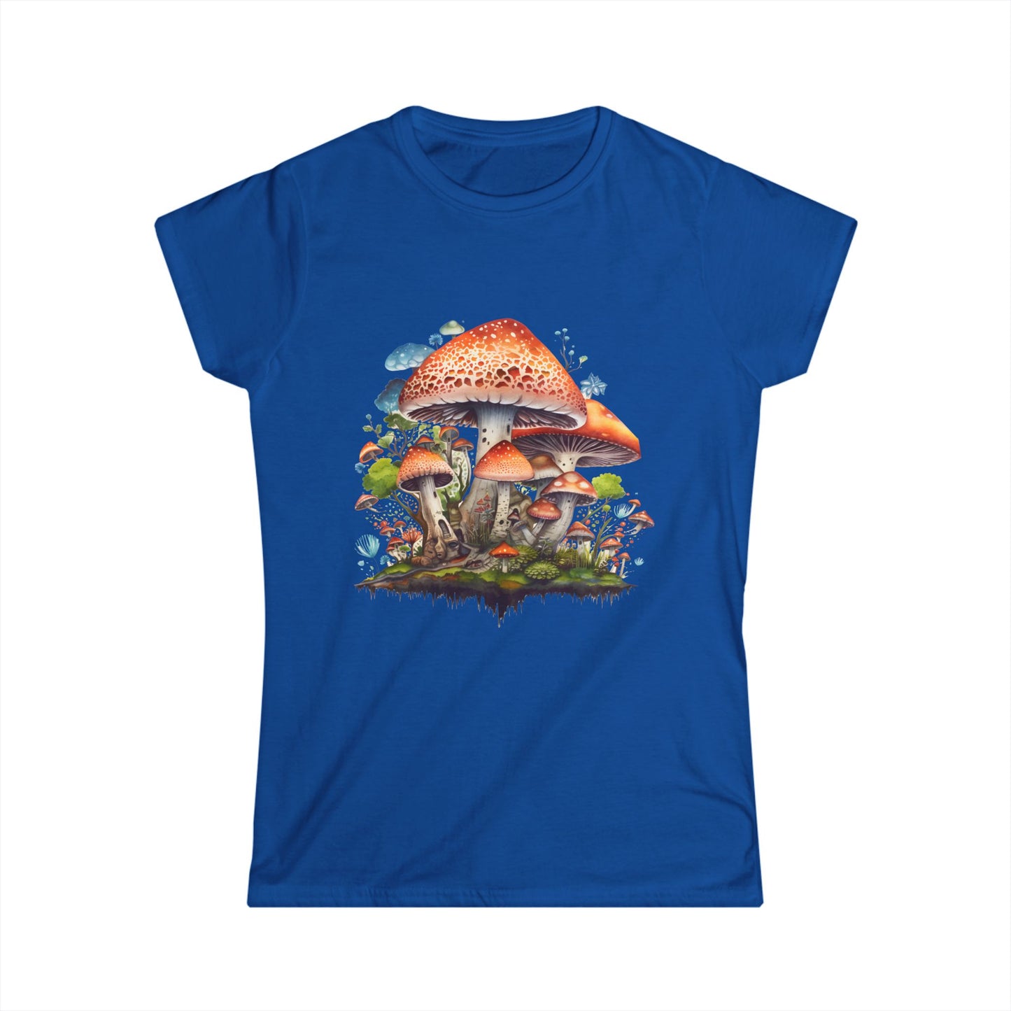 Whimsical Mushroom Women’s Softstyle Tee - Nature-Inspired Graphic Shirt