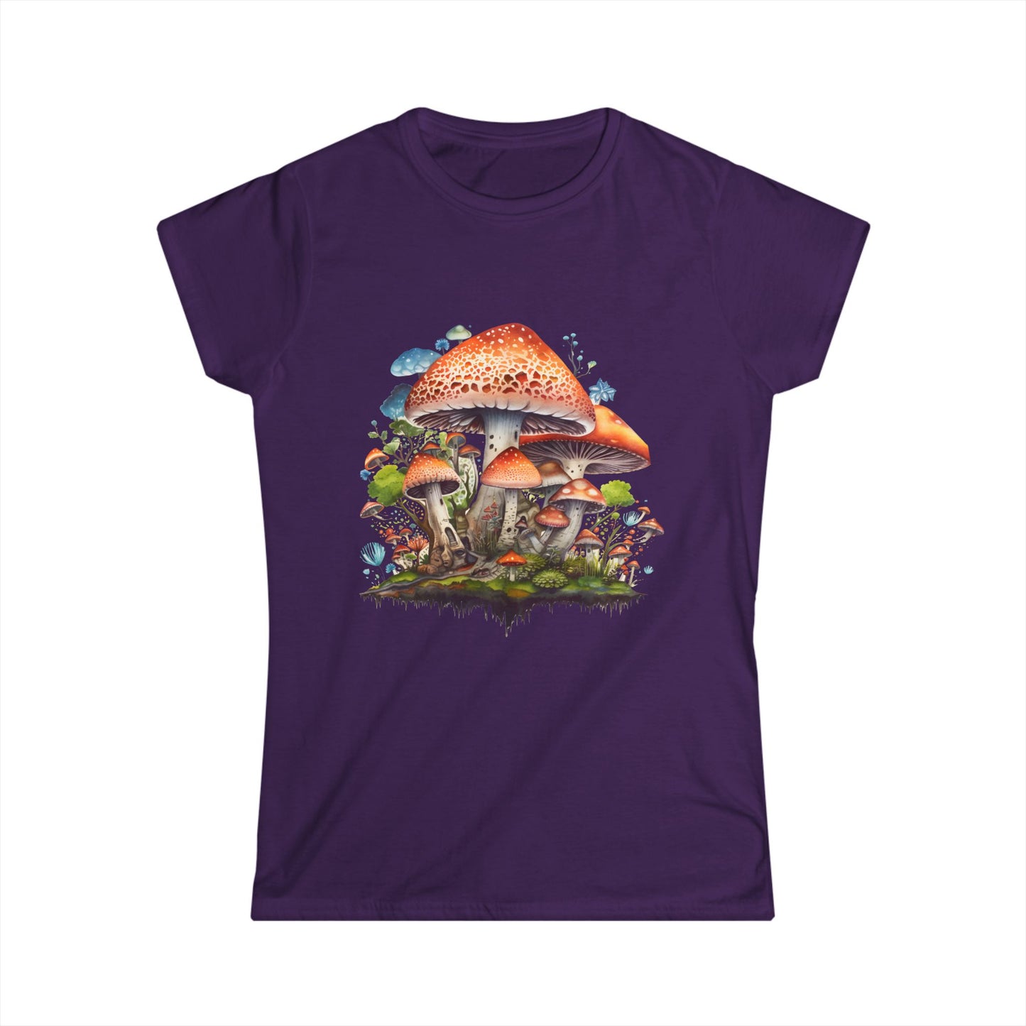 Whimsical Mushroom Women’s Softstyle Tee - Nature-Inspired Graphic Shirt