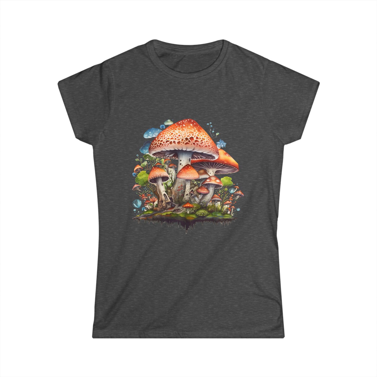 Whimsical Mushroom Women’s Softstyle Tee - Nature-Inspired Graphic Shirt