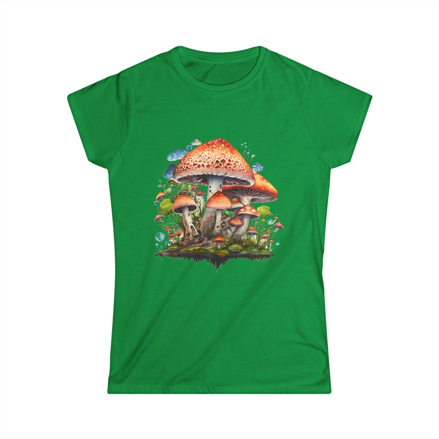 Whimsical Mushroom Women’s Softstyle Tee - Nature-Inspired Graphic Shirt
