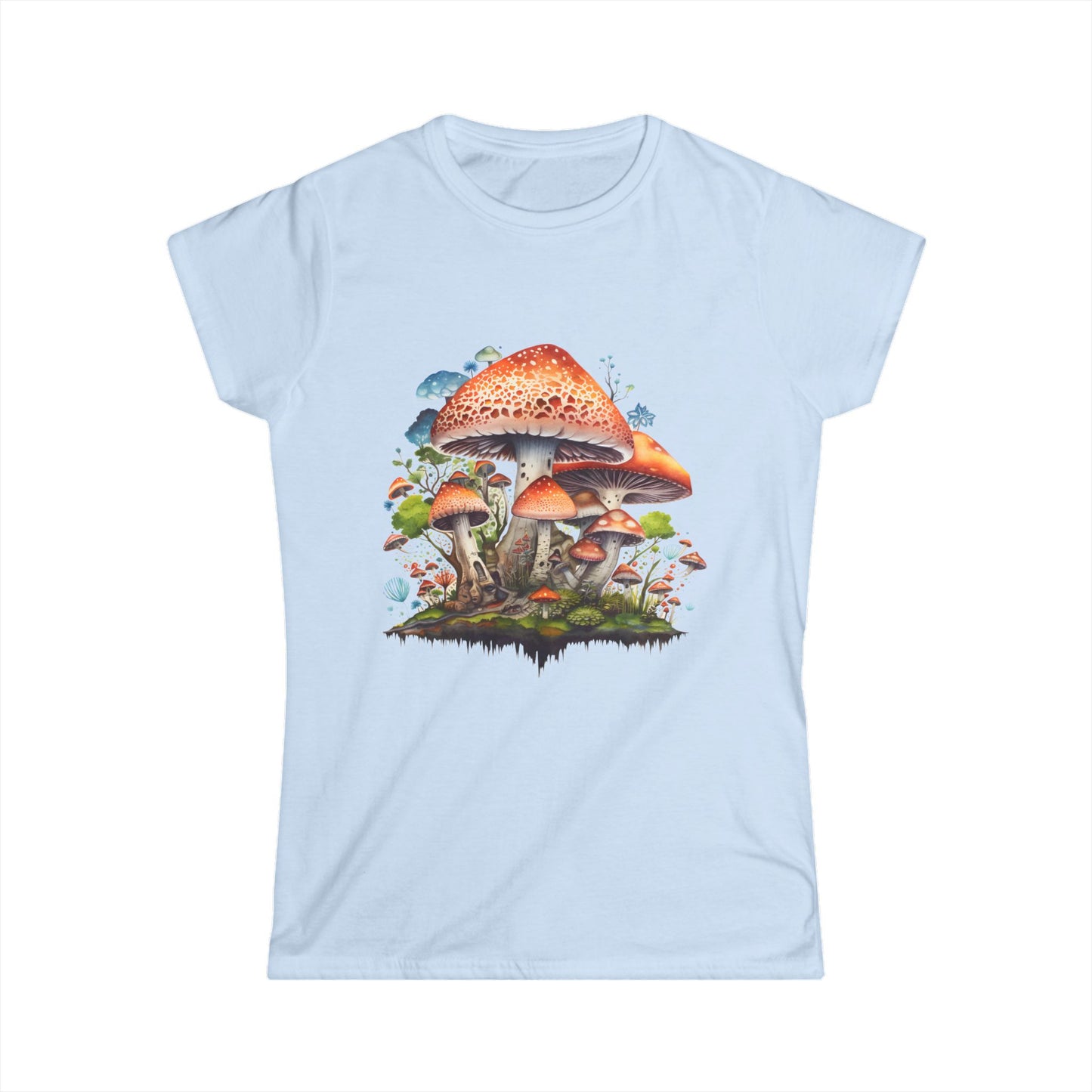 Whimsical Mushroom Women’s Softstyle Tee - Nature-Inspired Graphic Shirt