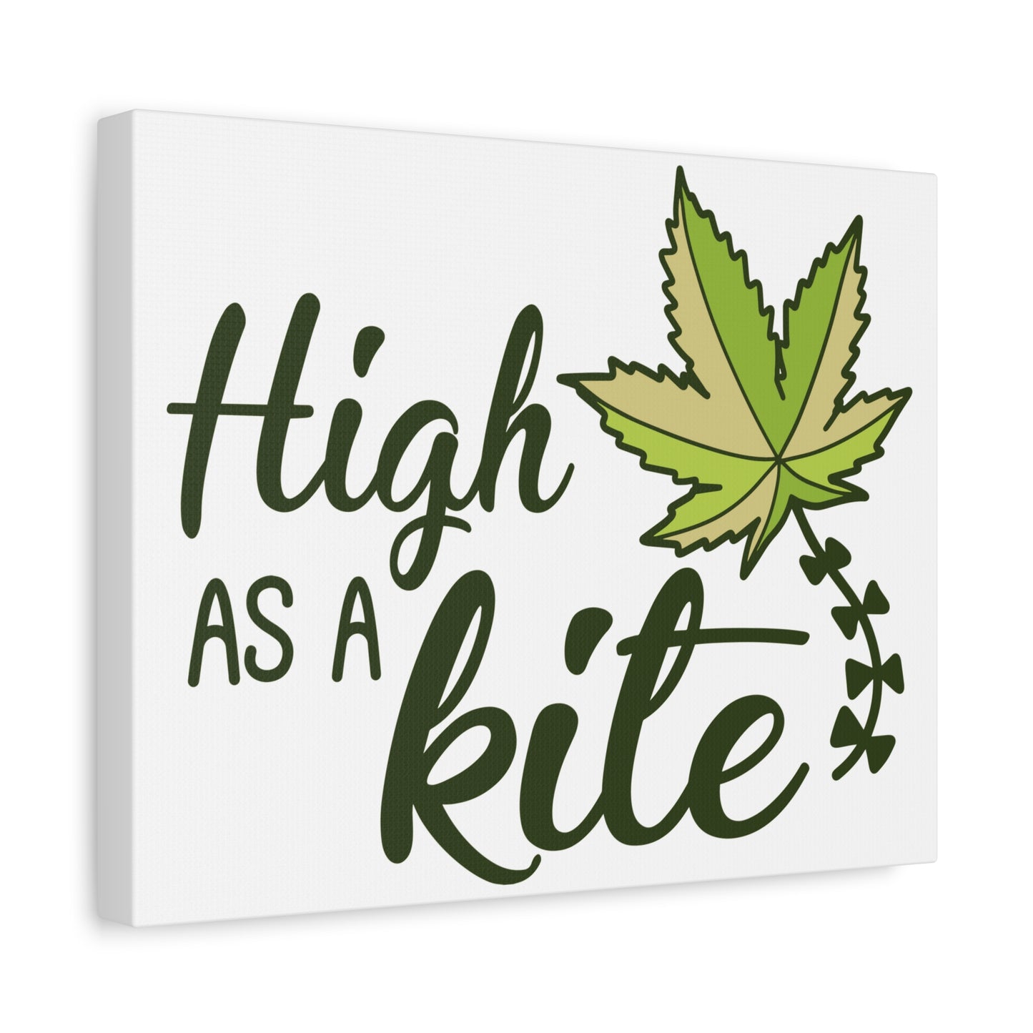 High as a Kite Canvas Wall Art – Stretched Matte Cannabis Leaf Print