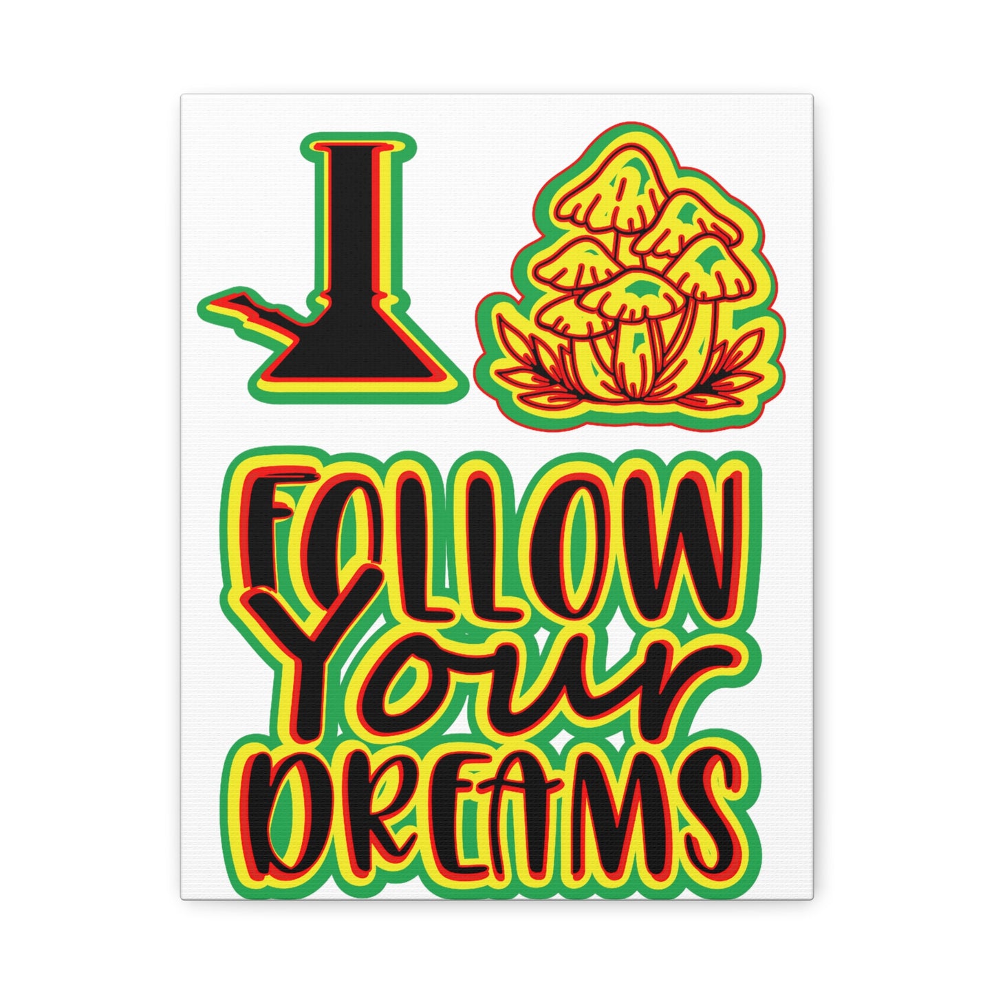 Follow Your Dreams Canvas Art - Vibrant Rasta-Inspired Wall Decor
