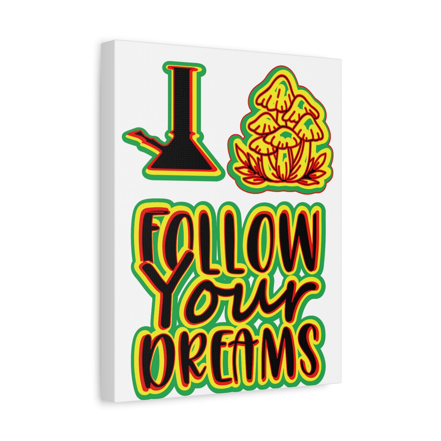 Follow Your Dreams Canvas Art - Vibrant Rasta-Inspired Wall Decor