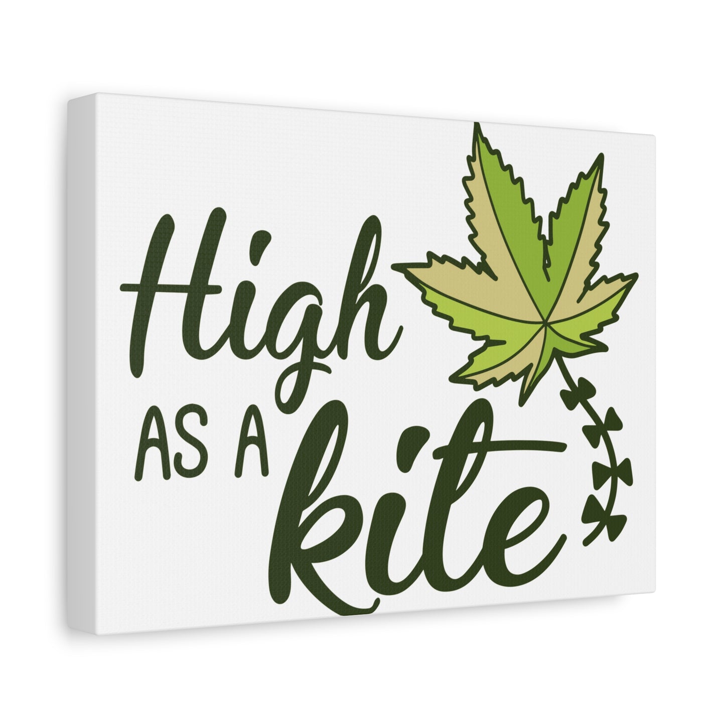 High as a Kite Canvas Wall Art – Stretched Matte Cannabis Leaf Print