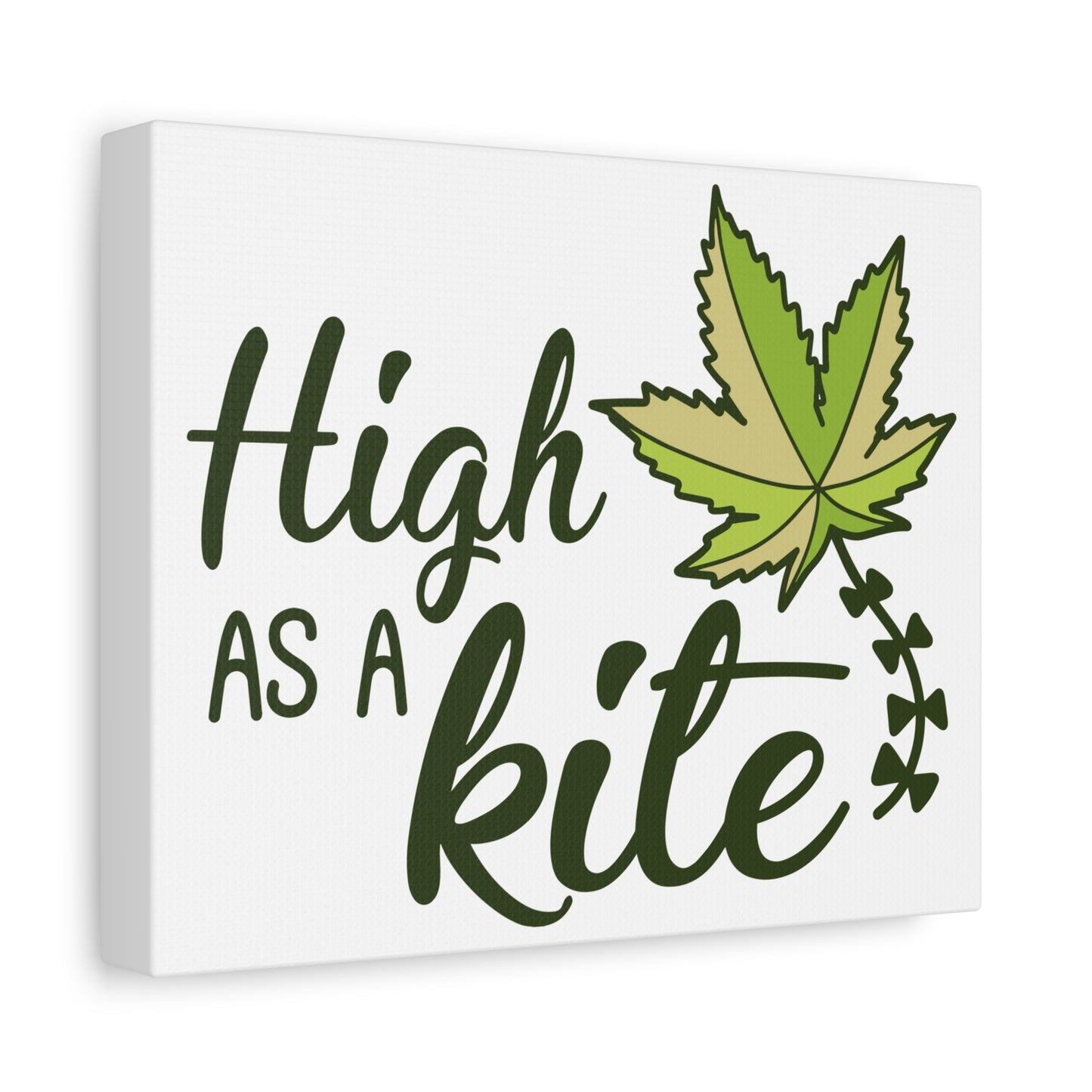 High as a Kite Canvas Wall Art – Stretched Matte Cannabis Leaf Print