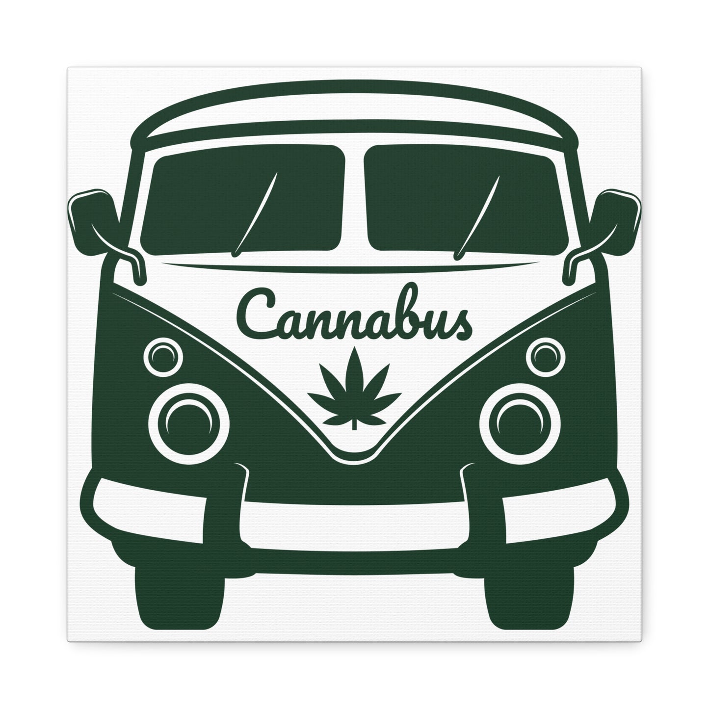 Cannabus Van Canvas Wall Art – Retro VW Bus with Cannabis Leaf