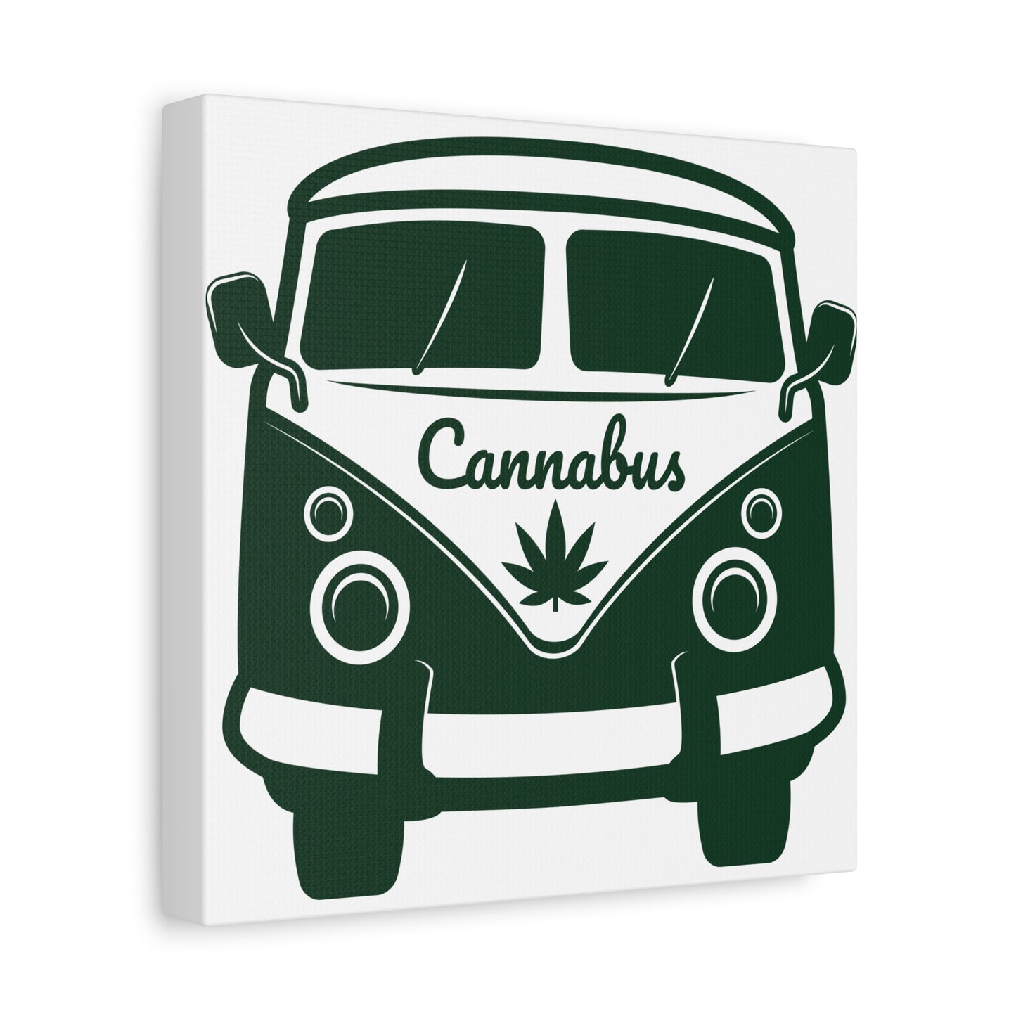 Cannabus Van Canvas Wall Art – Retro VW Bus with Cannabis Leaf
