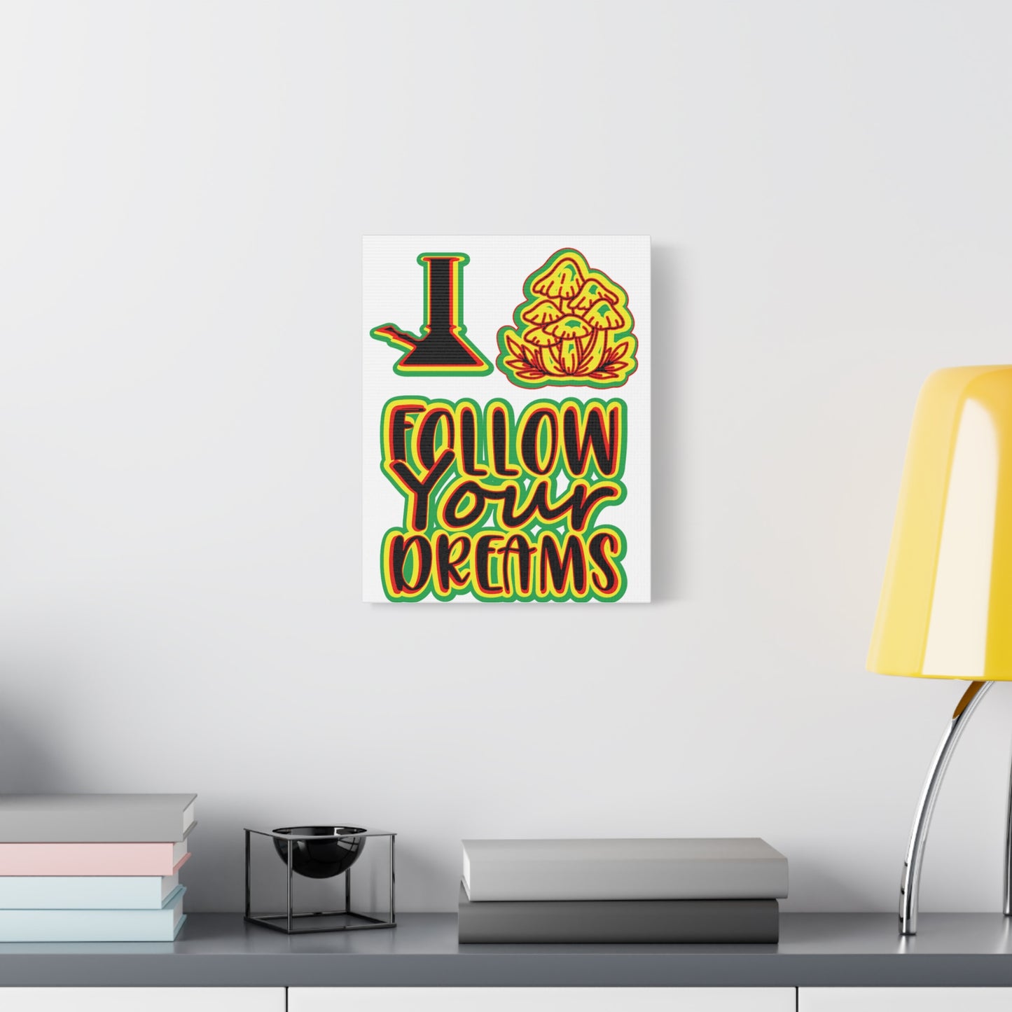 Follow Your Dreams Canvas Art - Vibrant Rasta-Inspired Wall Decor