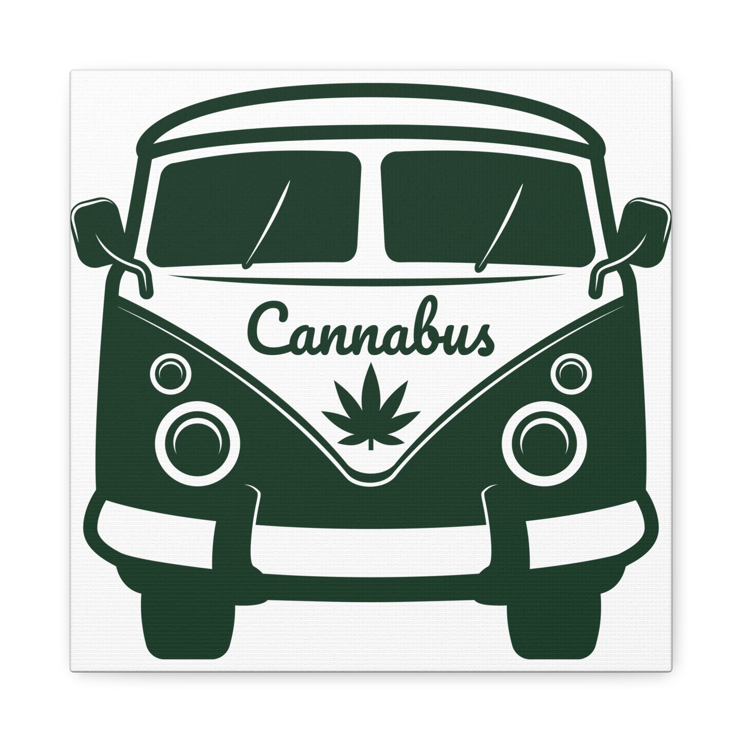 Cannabus Van Canvas Wall Art – Retro VW Bus with Cannabis Leaf