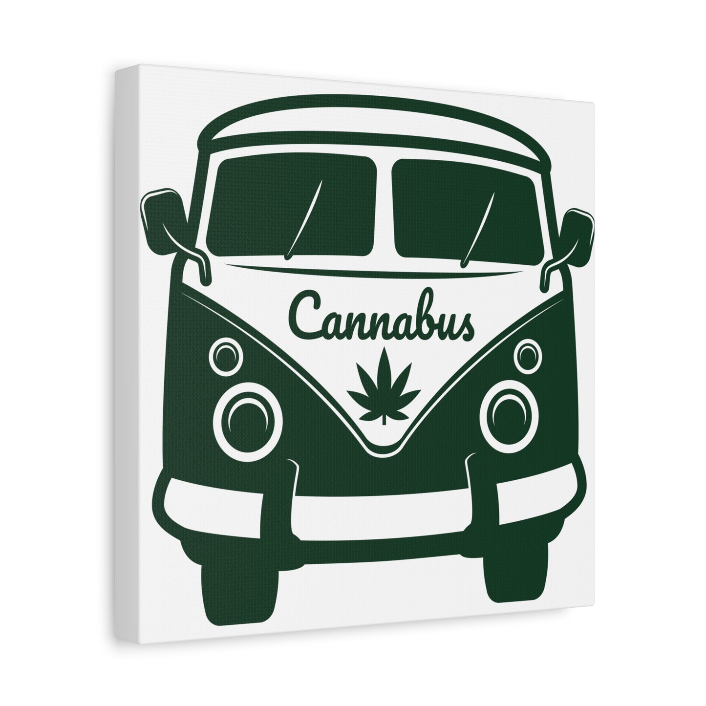 Cannabus Van Canvas Wall Art – Retro VW Bus with Cannabis Leaf