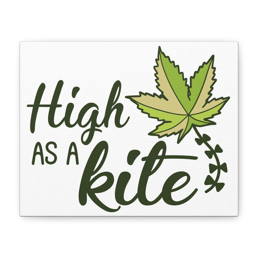 High as a Kite Canvas Wall Art – Stretched Matte Cannabis Leaf Print
