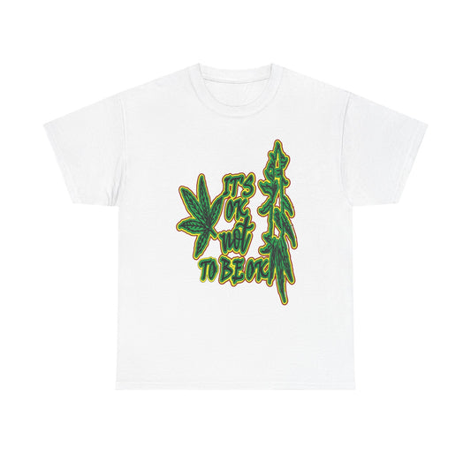 Cannabis Leaf Graphic Tee - "It's OK Not To Be OK" Green Rasta Design