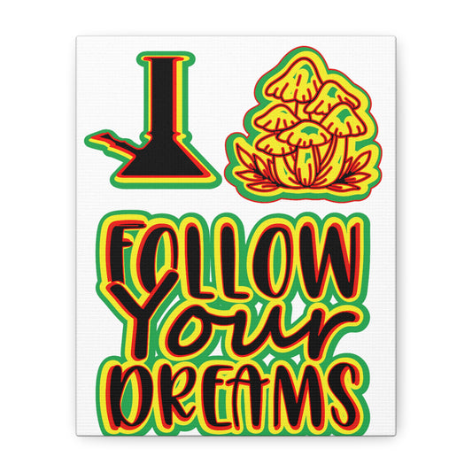 Follow Your Dreams Canvas Art - Vibrant Rasta-Inspired Wall Decor