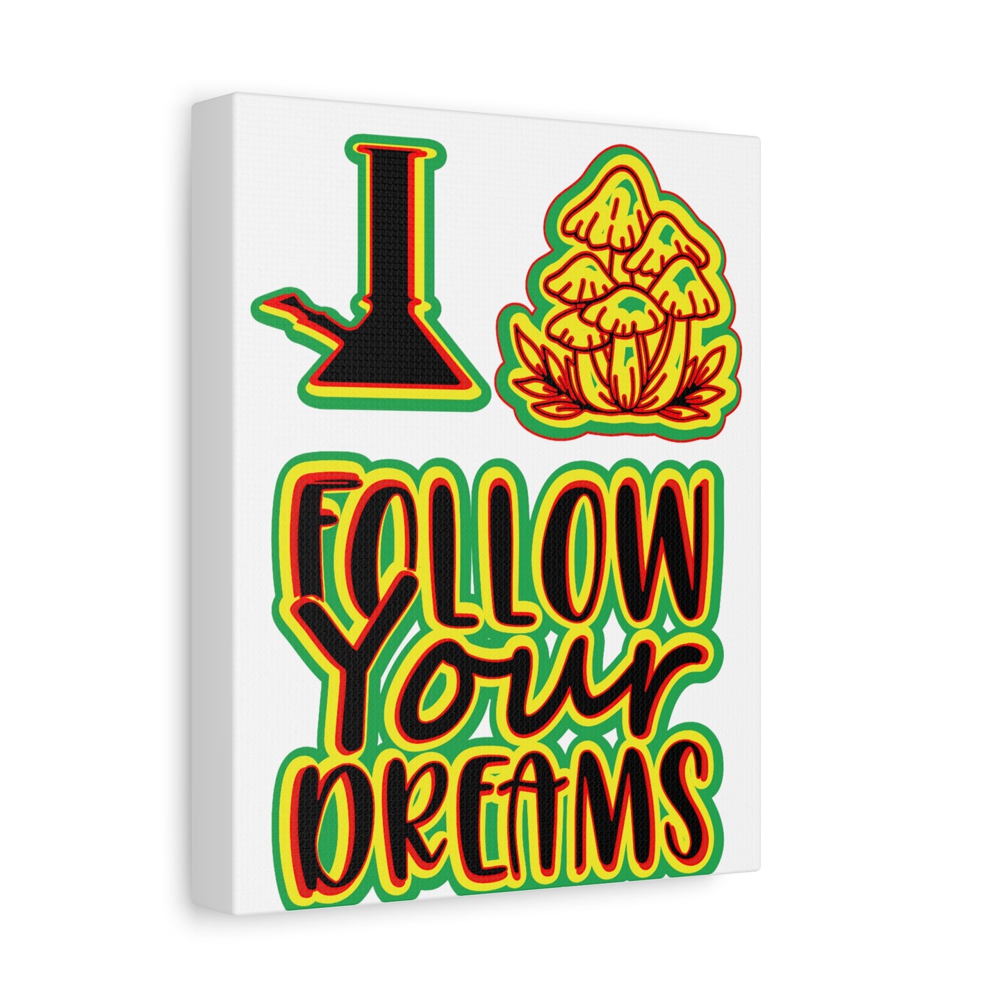 Follow Your Dreams Canvas Art - Vibrant Rasta-Inspired Wall Decor