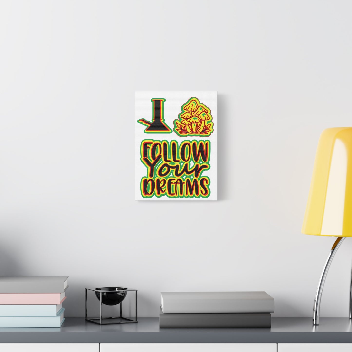 Follow Your Dreams Canvas Art - Vibrant Rasta-Inspired Wall Decor