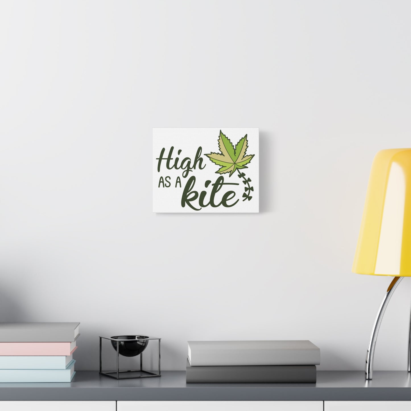 High as a Kite Canvas Wall Art – Stretched Matte Cannabis Leaf Print