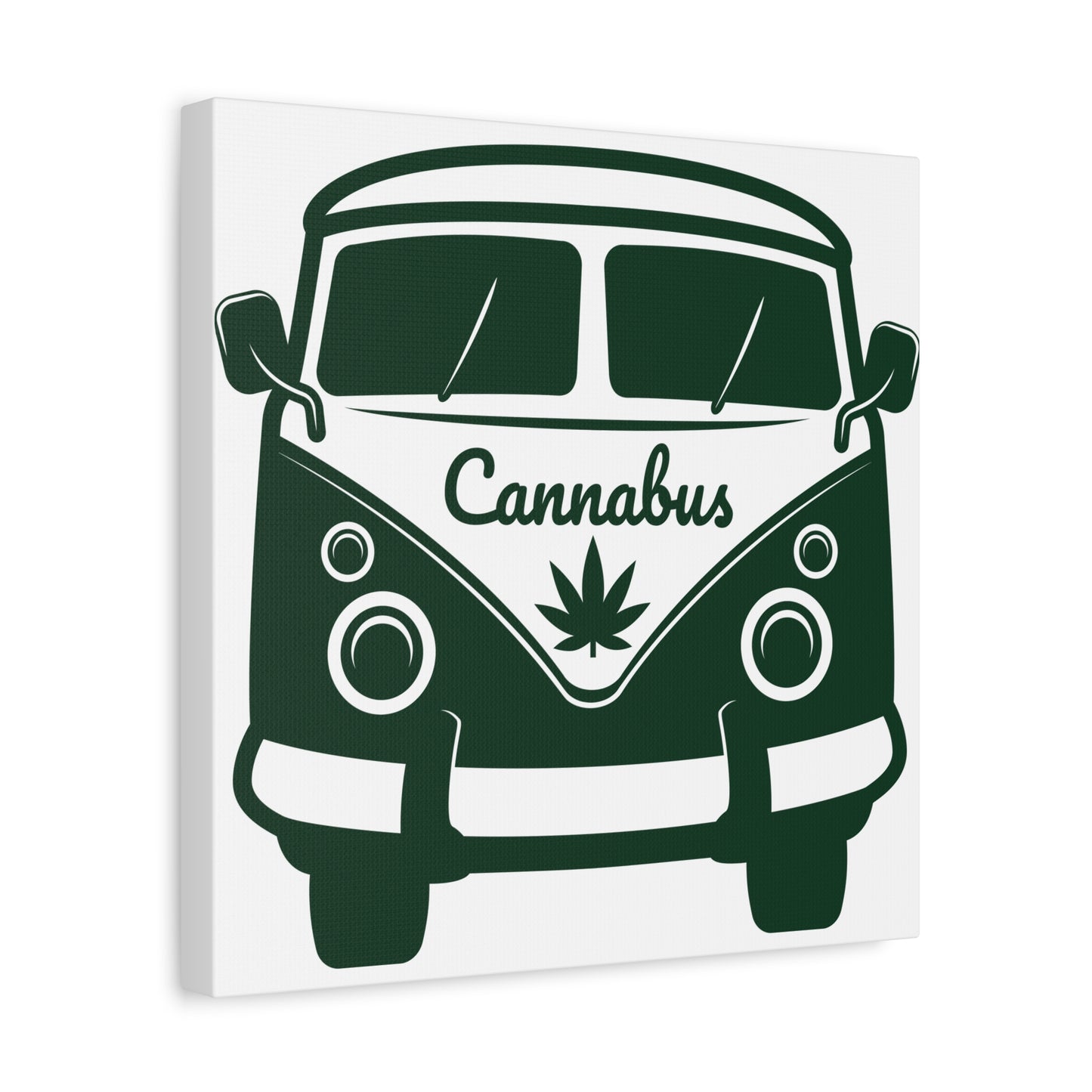 Cannabus Van Canvas Wall Art – Retro VW Bus with Cannabis Leaf